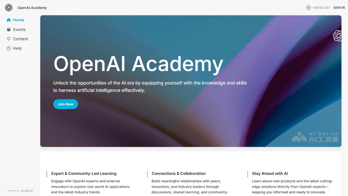 OpenAI Academy - OpenAI 推出的免费 AI 学习平台，覆盖普通小白到技术人员 | AI工具集